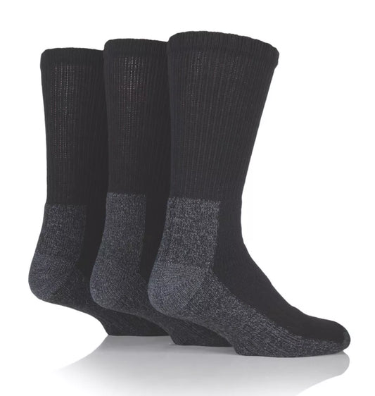 SOCKSHOP CUSHIONED FOOT WORK SOCKS BLACK SIZE 6-11 2 PACK - MonkeyTools