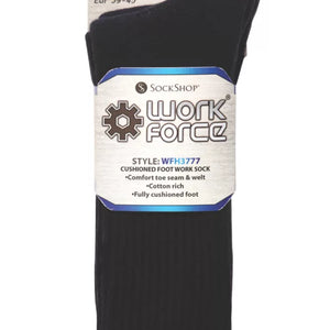 SOCKSHOP CUSHIONED FOOT WORK SOCKS BLACK SIZE 6-11 2 PACK - MonkeyTools