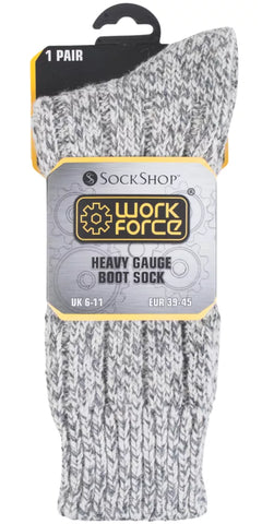 SOCKSHOP HEAVY GAUGE BOOT SOCKS GREY SIZE 6-11