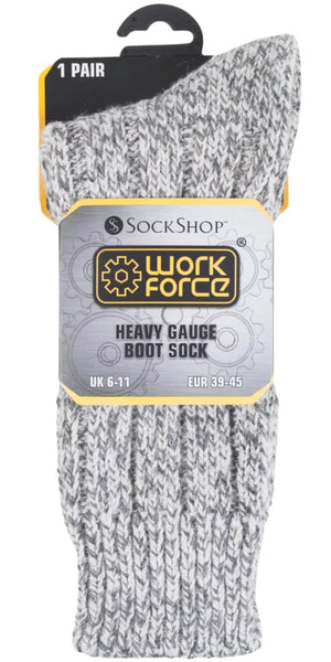 SOCKSHOP HEAVY GAUGE BOOT SOCKS GREY SIZE 6-11 - MonkeyTools