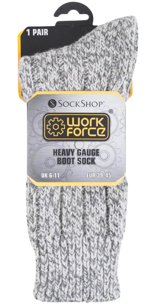 SOCKSHOP HEAVY GAUGE BOOT SOCKS GREY SIZE 6-11 - MonkeyTools