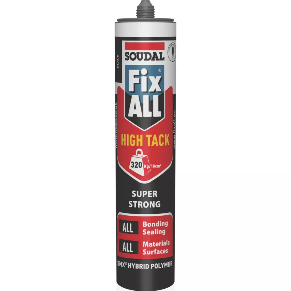 SOUDAL FIX ALL HIGH TACK SEALANT & ADHESIVE BLACK 290ML - MonkeyTools