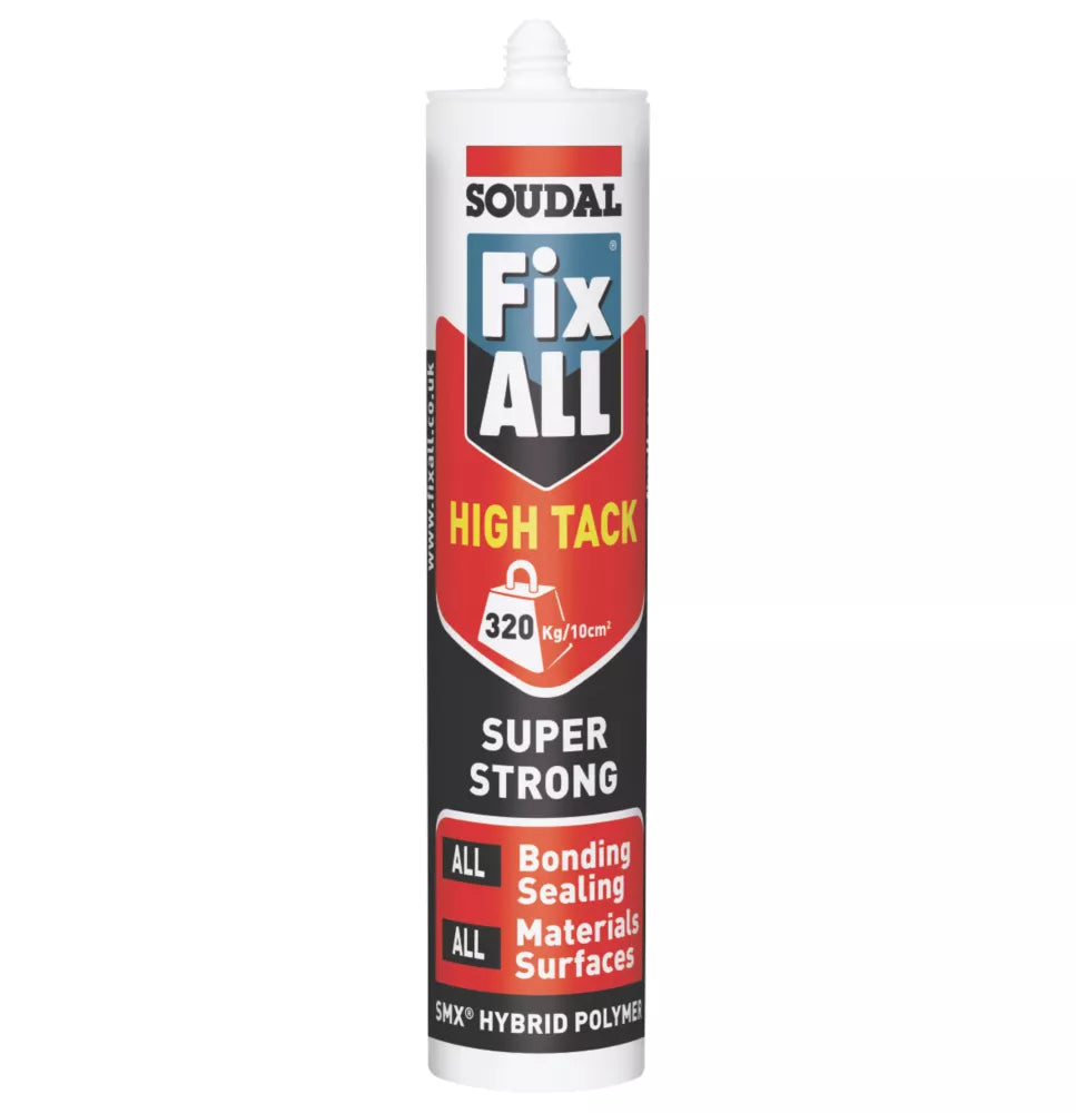 SOUDAL FIX ALL SOLVENT-FREE HIGH TACK ADHESIVE & SEALANT WHITE 290ML - MonkeyTools