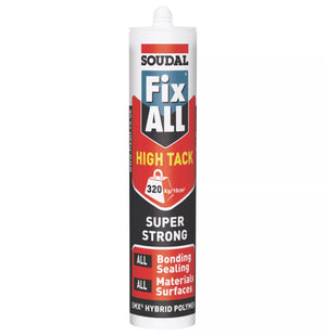 SOUDAL FIX ALL SOLVENT-FREE HIGH TACK ADHESIVE & SEALANT WHITE 290ML - MonkeyTools