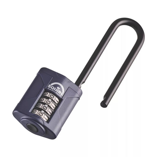 SQUIRE WATER-RESISTANT LONG SHACKLE COMBINATION PADLOCK BLUE 40MM - MonkeyTools