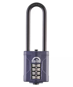 SQUIRE WATER-RESISTANT LONG SHACKLE COMBINATION PADLOCK BLUE 40MM