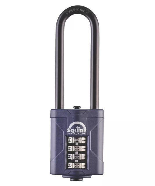 SQUIRE WATER-RESISTANT LONG SHACKLE COMBINATION PADLOCK BLUE 40MM - MonkeyTools