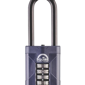 SQUIRE WATER-RESISTANT LONG SHACKLE COMBINATION PADLOCK BLUE 50MM - MonkeyTools