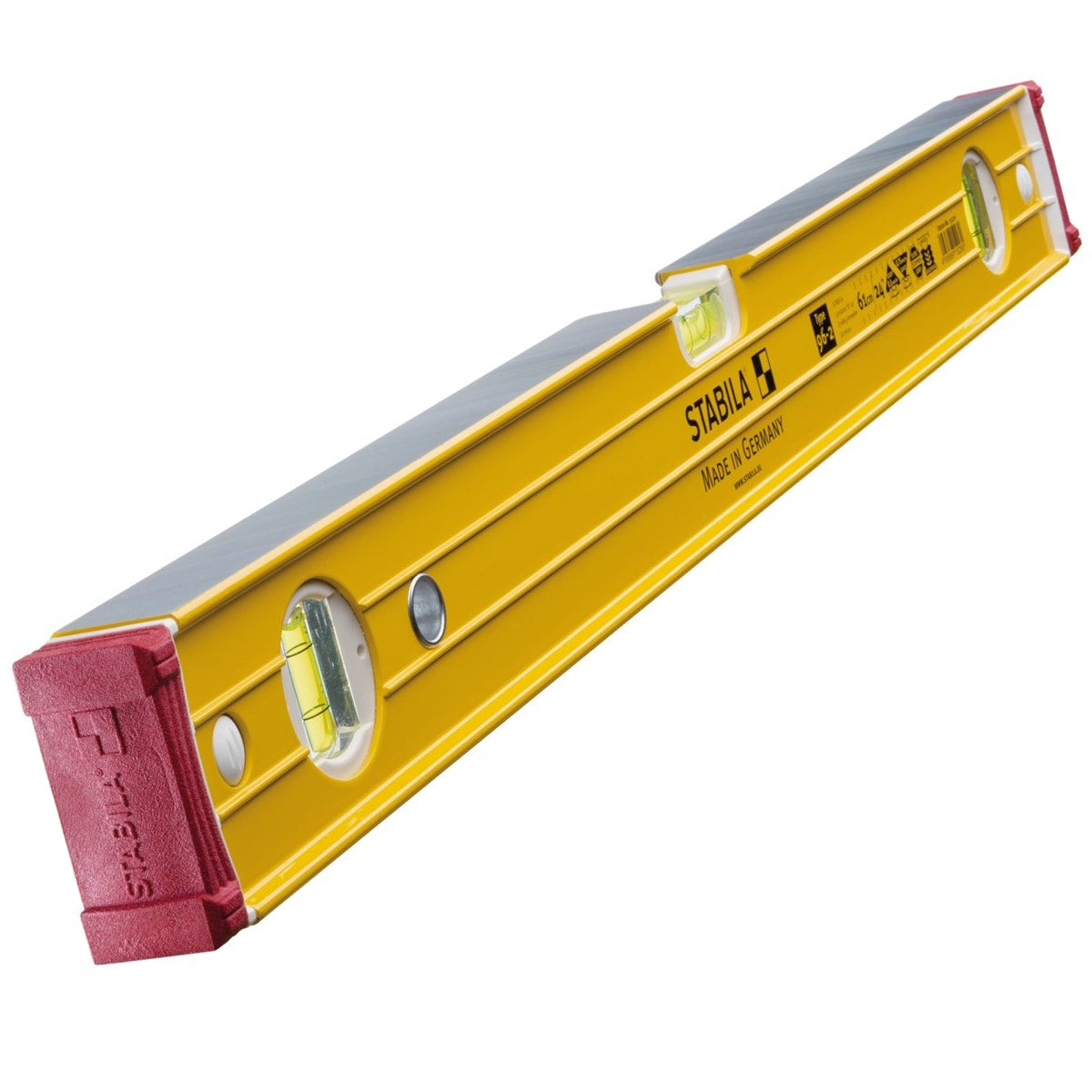Stabila 96-2 Double Plumb Ribbed Box Level Twin Pack 60cm + 120cm - MonkeyTools