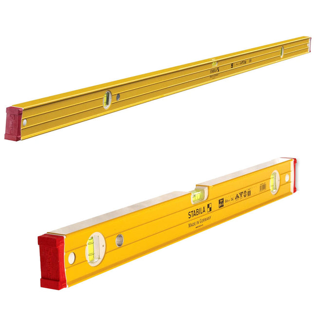 Stabila 96-2 Double Plumb Ribbed Box Section Level 1800mm & 600mm - MonkeyTools