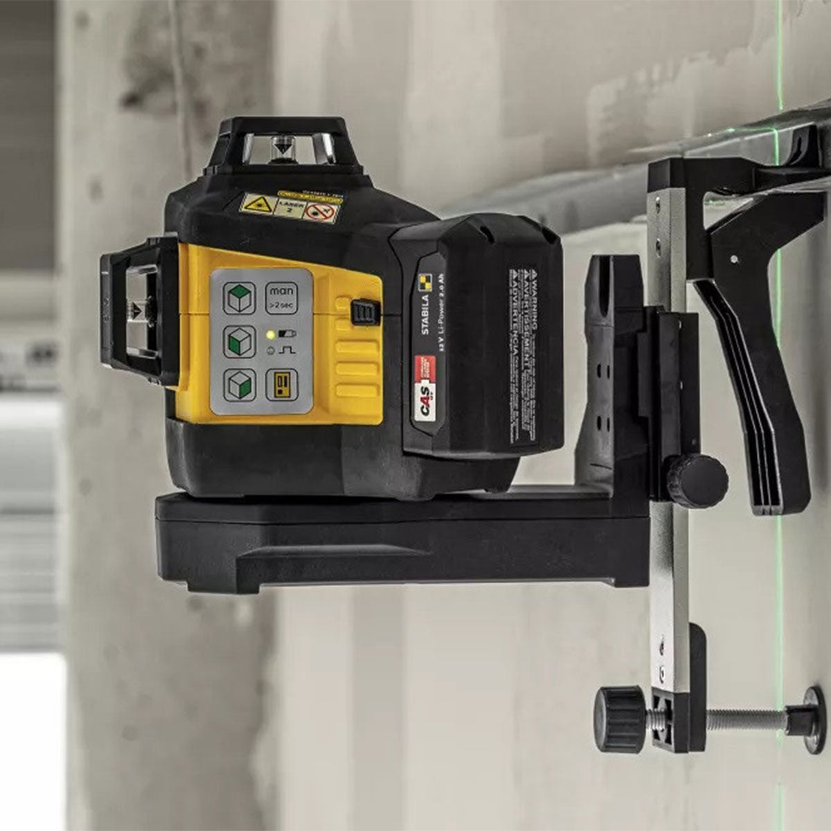 Stabila STB-LAX600GB 12V Green Multi-line Laser With 1 x 2.0Ah CAS Battery, Charger & Case - MonkeyTools