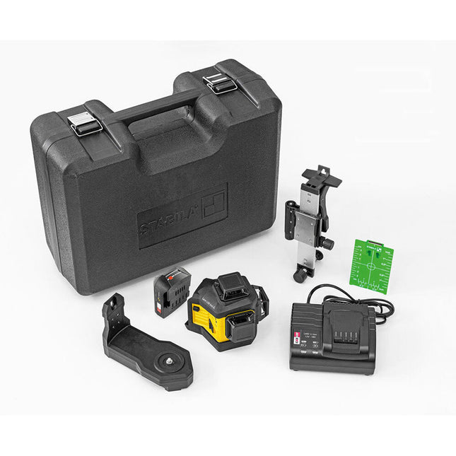 Stabila STB-LAX600GB 12V Green Multi-line Laser With 1 x 2.0Ah CAS Battery, Charger & Case - MonkeyTools