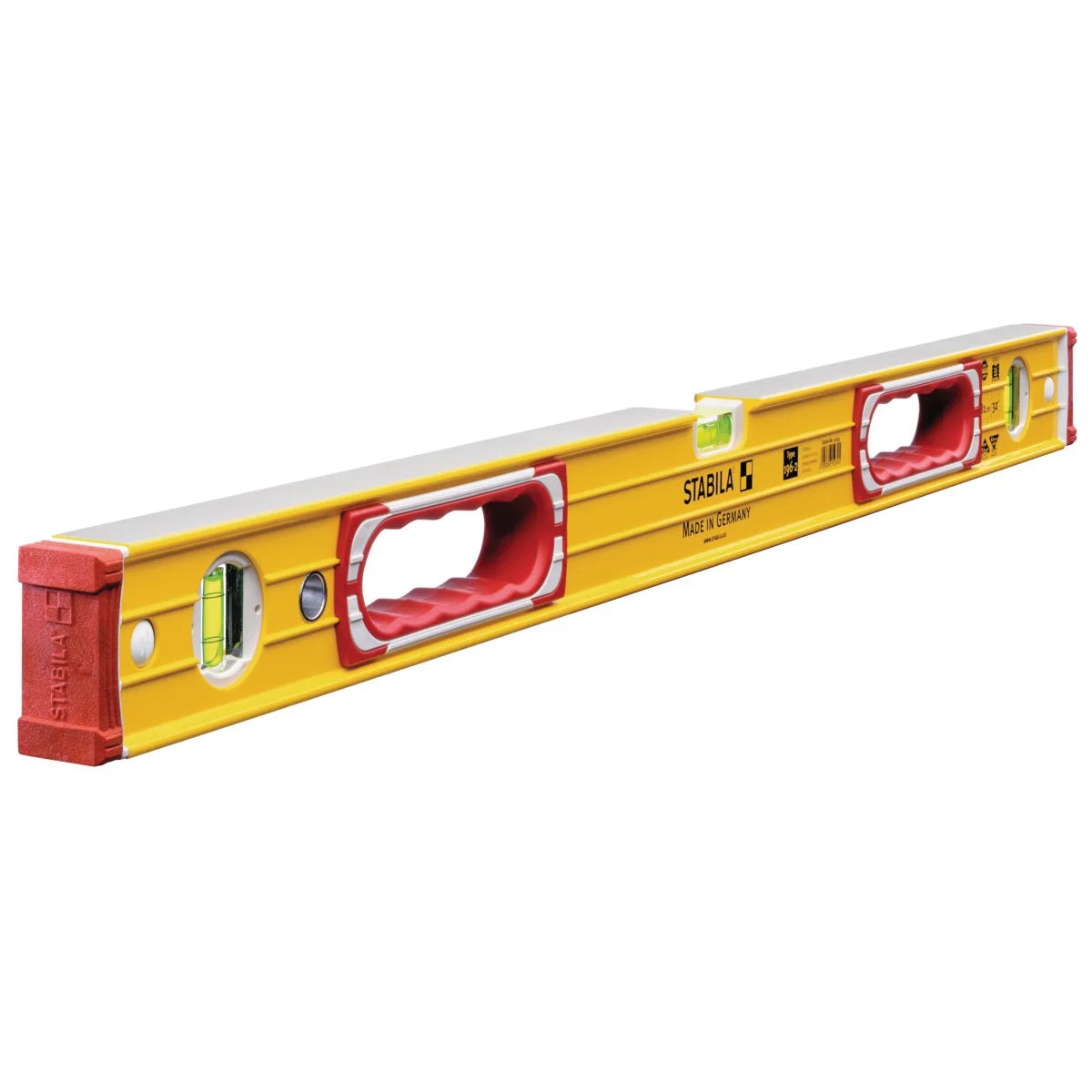 Stabila STB196280 80cm / 32" Double Plumb Vial Ribbed Spirit Level - 15234 - MonkeyTools