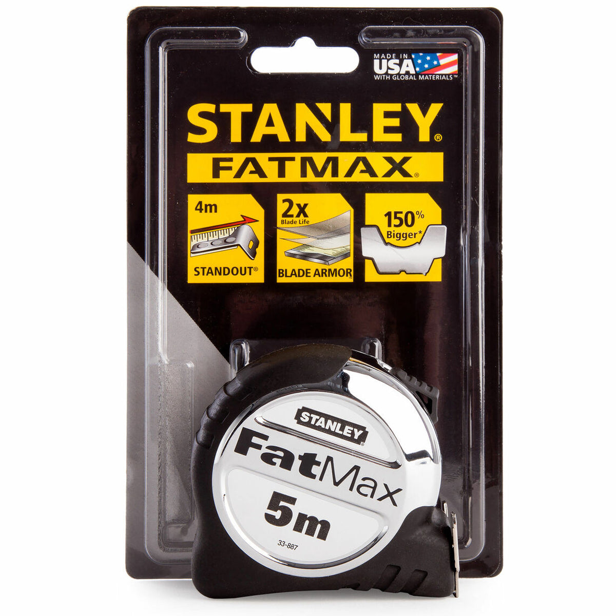 Stanley 0-33-887 FatMax Xtreme Tape Rule Measure 5m Metric STA033887m - MonkeyTools