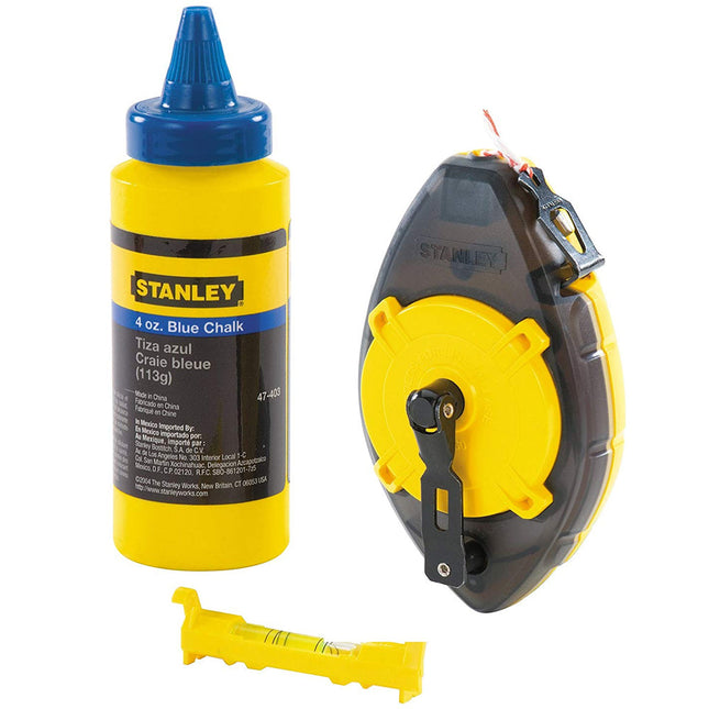 Stanley 0-47-465 Power Winder Chalk Line 30m Chalk & Level STA047465 - MonkeyTools
