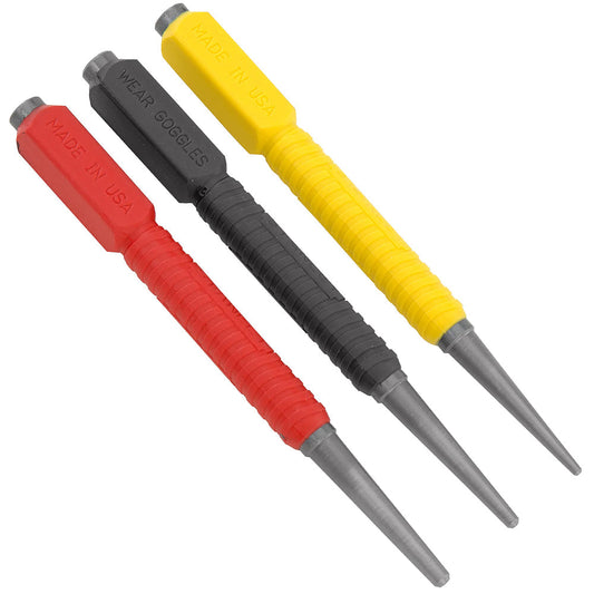 Stanley 0-58-930 Dynagrip hardened body Nail Punch Set of 3 STA058930 - MonkeyTools