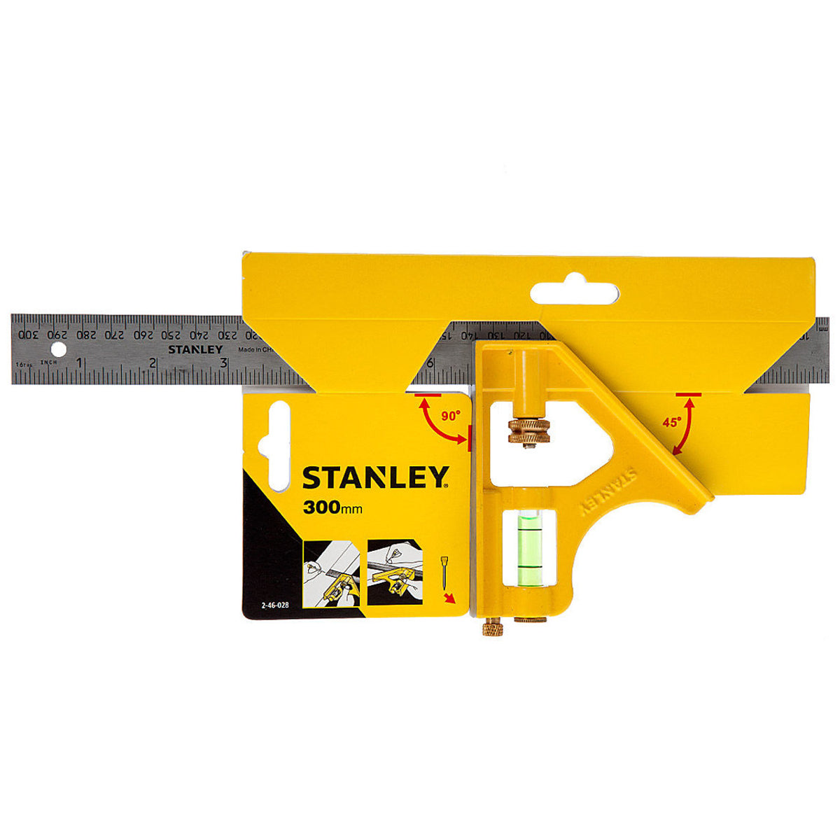 Stanley 2-46-028 Die Cast Combination Square 300mm/12" STA246028 - MonkeyTools
