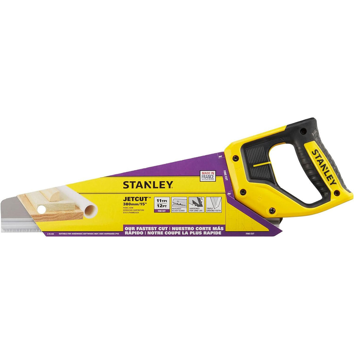 Stanley 380mm Jet Cut Fine Handsaw 16in 11 TPI STA215594 - MonkeyTools