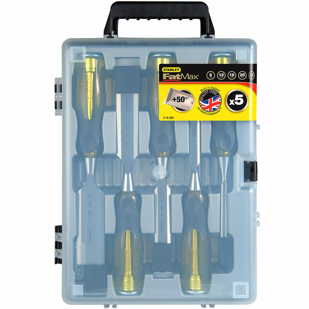 Stanley FatMax Bevel Edge Chisel With Thru Tang 5 Piece Set STA216269 - MonkeyTools