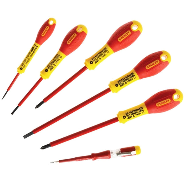 Stanley FatMax VDE Insulated Phillips & Parallel Screwdriver Set of 6 STA065441 - MonkeyTools