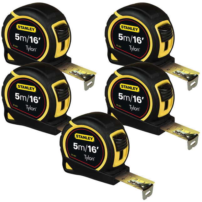 Stanley STA130696N Nylon Pocket Tape 5m/16ft Loose 1-30-696 Pack of 5 - MonkeyTools