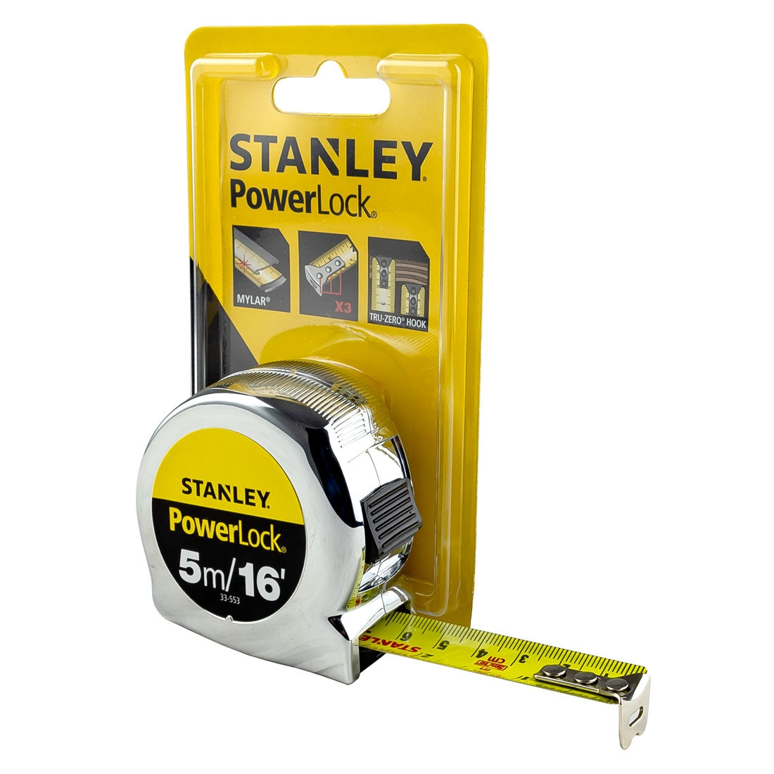 STANLEY 0-33-553 POWERLOCK TAPE MEASURE 5M/16' - MonkeyTools