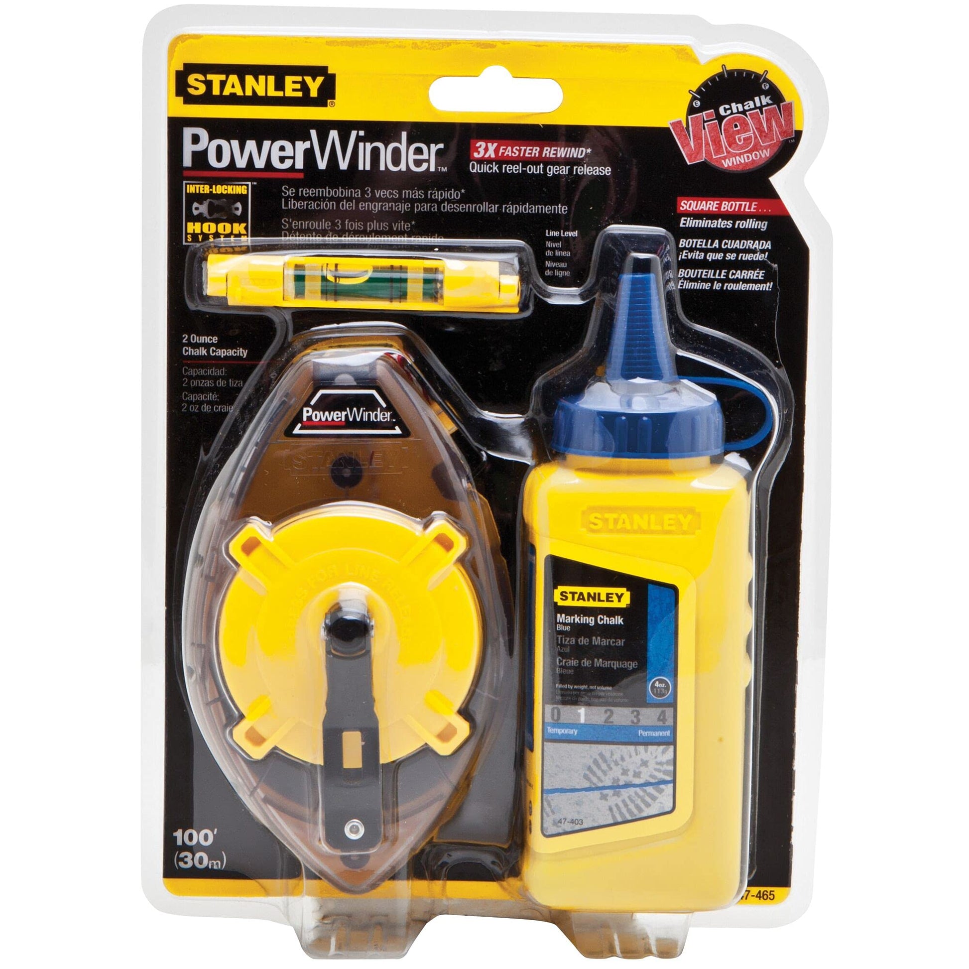 STANLEY 0-47-465 POWERWINDER 30M CHALK LINE SET - MonkeyTools
