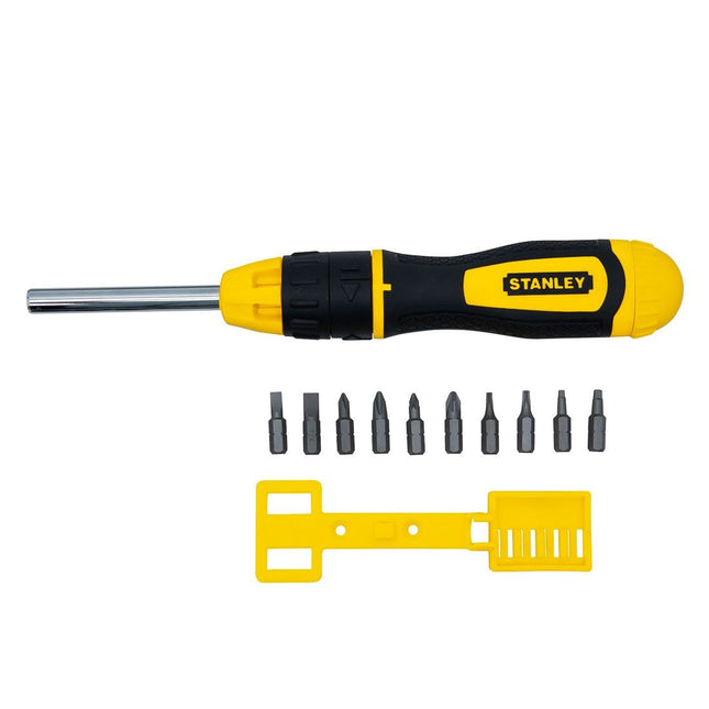 STANLEY 0-68-010 MULTI BIT RATCHET SCREWDRIVER X10 PCS - MonkeyTools
