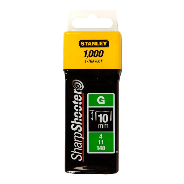 STANLEY 1-TRA706T SHARPSHOOTER 10MM HEAVY DUTY STAPLES 4/11/140 TYPE G X1000 PCS - MonkeyTools