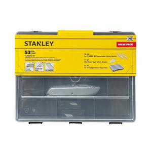 STANLEY 10-899 99E RETRACTABLE KNIFE TWIN PACK INC 50X BLADES IN ORGANISER - MonkeyTools