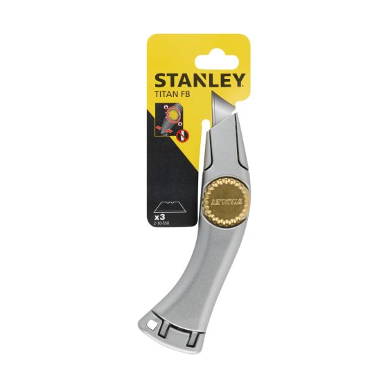 STANLEY 2-10-550 175MM TITAN FIXED BLADE KNIFE INC 3X BLADES - MonkeyTools