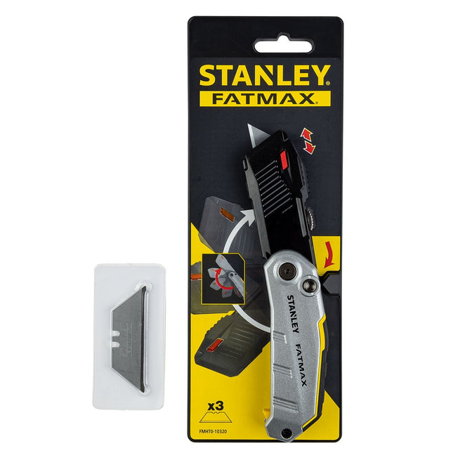STANLEY FATMAX SPRING ASSISTED FOLDING KNIFE INC X3 BLADES - MonkeyTools