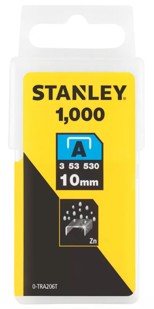 STANLEY LIGHT DUTY STAPLES BRIGHT 10MM X 10MM 1000 PACK - MonkeyTools
