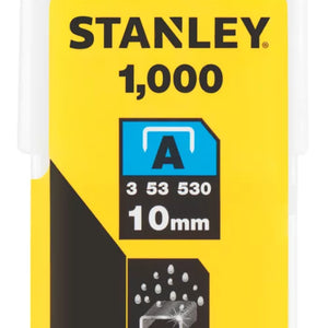 STANLEY LIGHT DUTY STAPLES BRIGHT 10MM X 10MM 1000 PACK - MonkeyTools