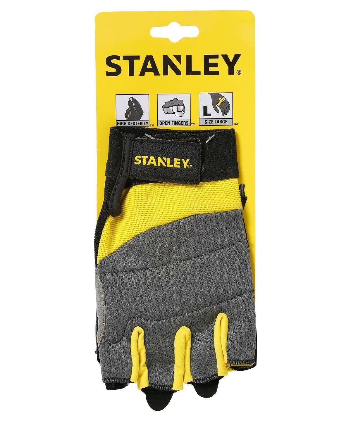 Stanley SY640L EU Fingerless Performance Work Gloves Large Site Breathable - MonkeyTools