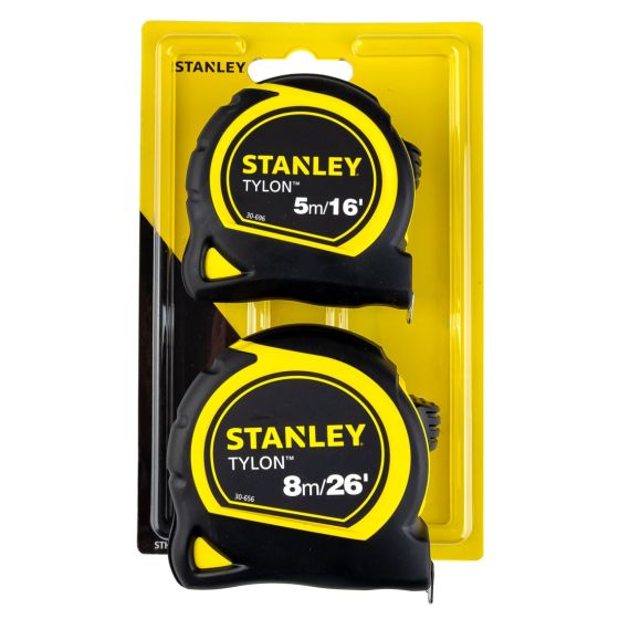 STANLEY TYLON 5M/16FT & 8M/26FT TAPE MEASURE TWIN PACK - MonkeyTools