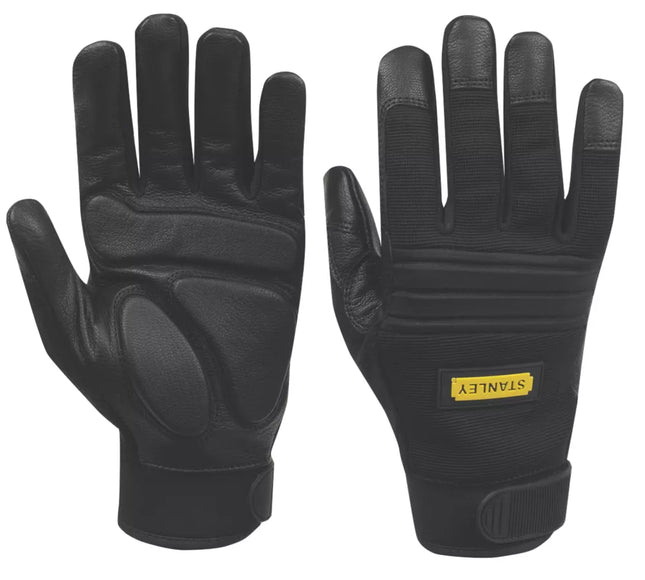 STANLEY VIBRATION ABSORBING PERFORMANCE GLOVES BLACK LARGE - MonkeyTools