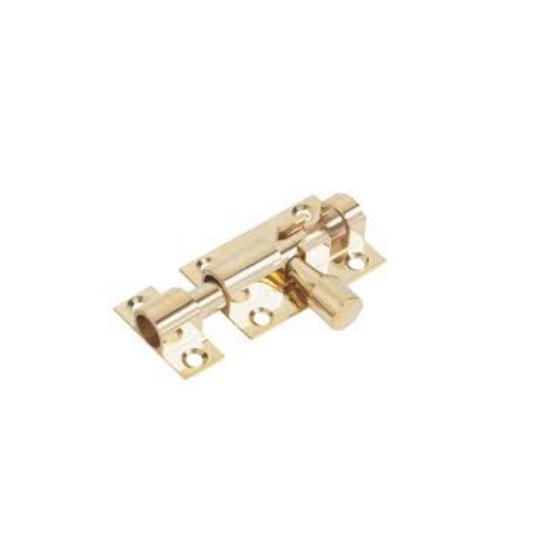 STRAIGHT DOOR BOLT POLISHED BRASS 38MM - MonkeyTools