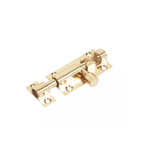 STRAIGHT DOOR BOLT POLISHED BRASS 51MM - MonkeyTools