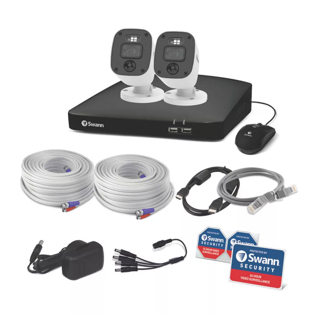 SWANN ENFORCER SWDVK-446802MQB-EU 1TB HDDGB 4-CHANNEL 1080P DVR CCTV KIT & 2 INDOOR & OUTDOOR CAMERAS - MonkeyTools