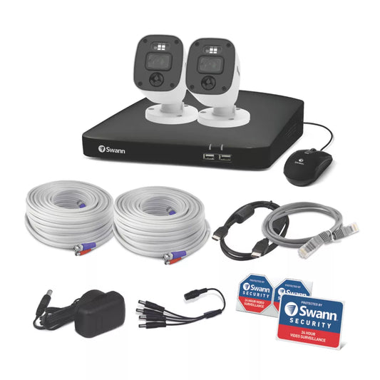 SWANN ENFORCER SWDVK-446802MQB-EU 1TB HDDGB 4-CHANNEL 1080P DVR CCTV KIT & 2 INDOOR & OUTDOOR CAMERAS - MonkeyTools