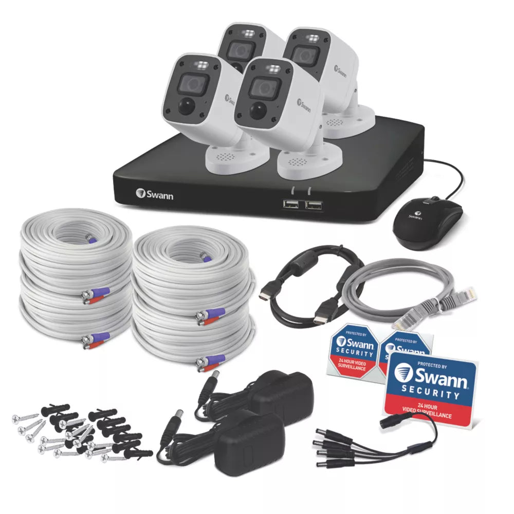 SWANN ENFORCER SWDVK-856804MQB-EU 2TB HDDGB 8-CHANNEL 4K DVR CCTV KIT & 4 INDOOR & OUTDOOR CAMERAS - MonkeyTools