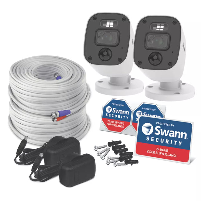 SWANN ENFORCER SWPRO-1080MQBPK2-EU WHITE WIRED 1080P INDOOR & OUTDOOR BULLET ADD-ON CAMERA - MonkeyTools