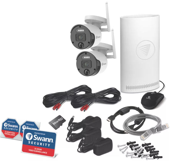 SWANN SWNVK-500SD2-EU 64GB 4-CHANNEL 1080P WI-FI NVR CCTV KIT & 2 INDOOR & OUTDOOR CAMERAS - MonkeyTools