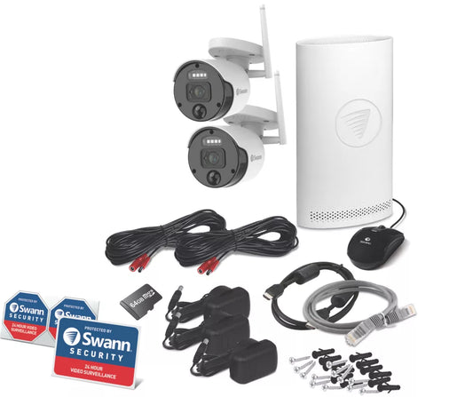 SWANN SWNVK-500SD2-EU 64GB 4-CHANNEL 1080P WI-FI NVR CCTV KIT & 2 INDOOR & OUTDOOR CAMERAS - MonkeyTools