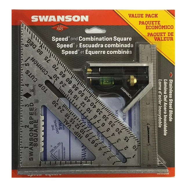 Swanson SWA-S0101CB 7" Speed Square & Combination Square Combo Set - MonkeyTools