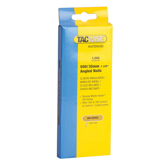 Tacwise 0482 500series 18G 35mm Angled Galvanised Nails Box of 1000 TAC0482 - MonkeyTools