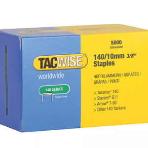 TACWISE 140 SERIES HEAVY DUTY STAPLES GALVANISED 10MM X 10.6MM 5000 PACK - MonkeyTools