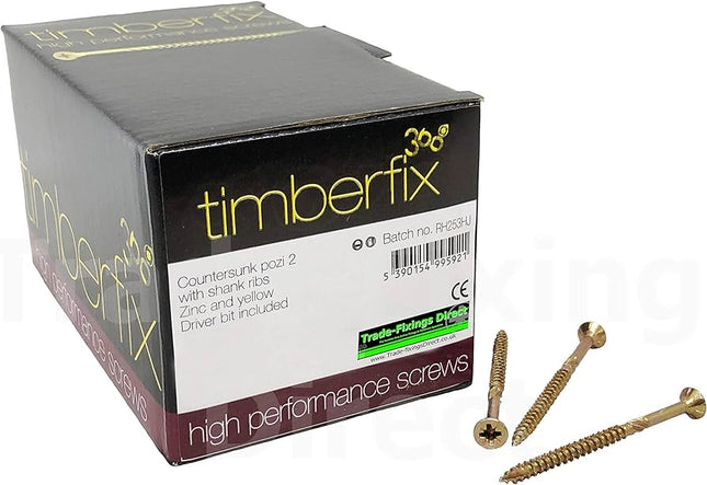 6.0 X 70 MM TIMBERFIX 360 - HIGH PERFORMANCE SCREWS BOX OF 100 POZI - MonkeyTools
