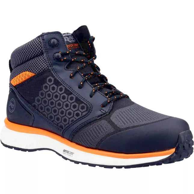 TIMBERLAND PRO REAXION MID METAL FREE SAFETY TRAINER BOOTS BLACK/ORANGE SIZE 9 - MonkeyTools